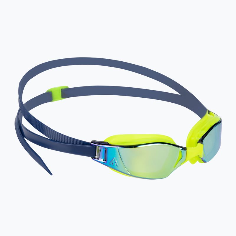 Aquasphere Xceed élénksárga/tengerészkék/tükrös sárga titán úszószemüveg EP3037104LMY