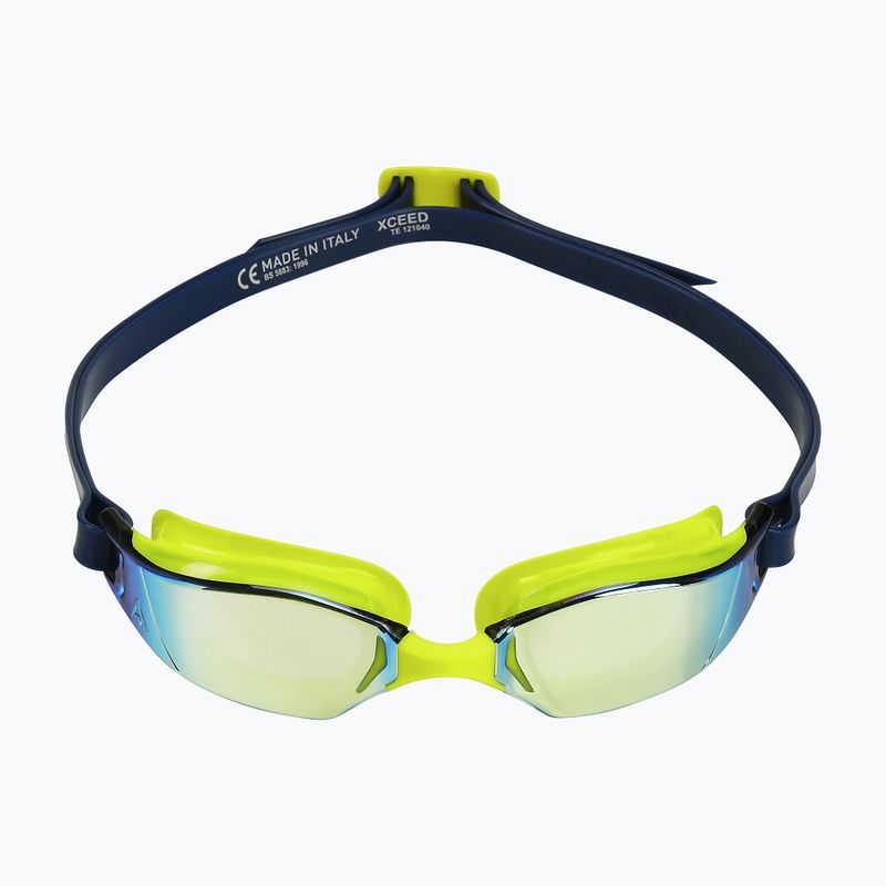 Aquasphere Xceed élénksárga/tengerészkék/tükrös sárga titán úszószemüveg EP3037104LMY 7
