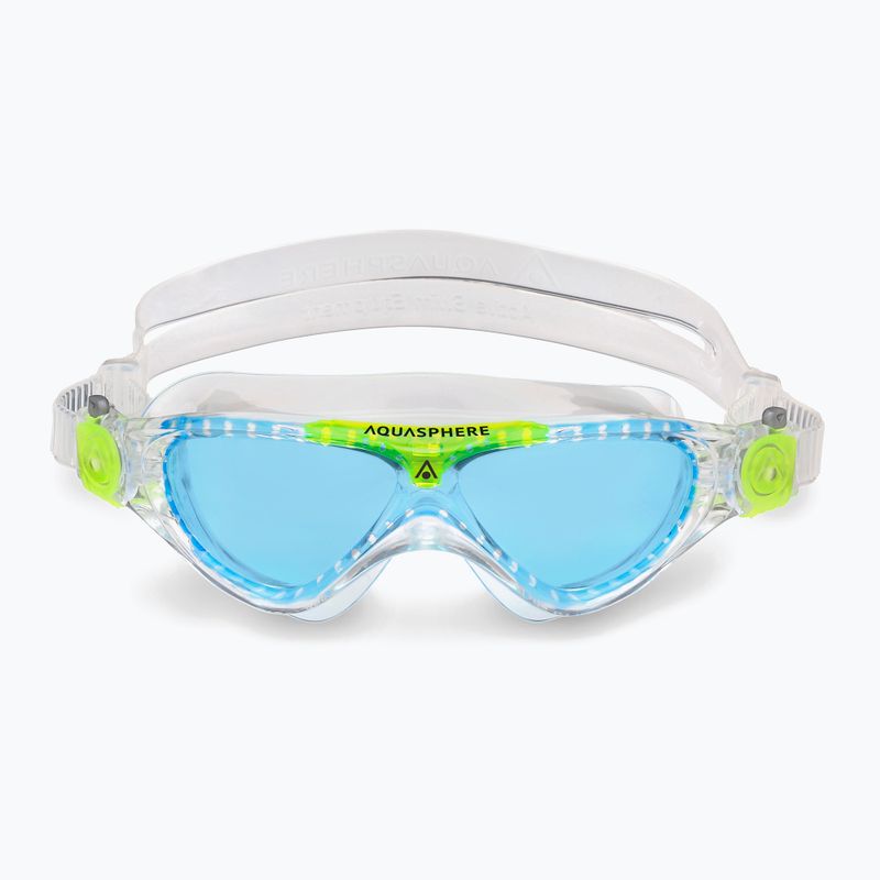Aquasphere Vista átlátszó/világoszöld/kék gyermek úszómaszk MS5630031LB 7