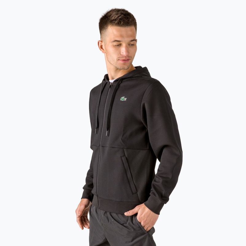 Férfi Lacoste SH9676 C31 kapucnis pulóver Fekete SH9676