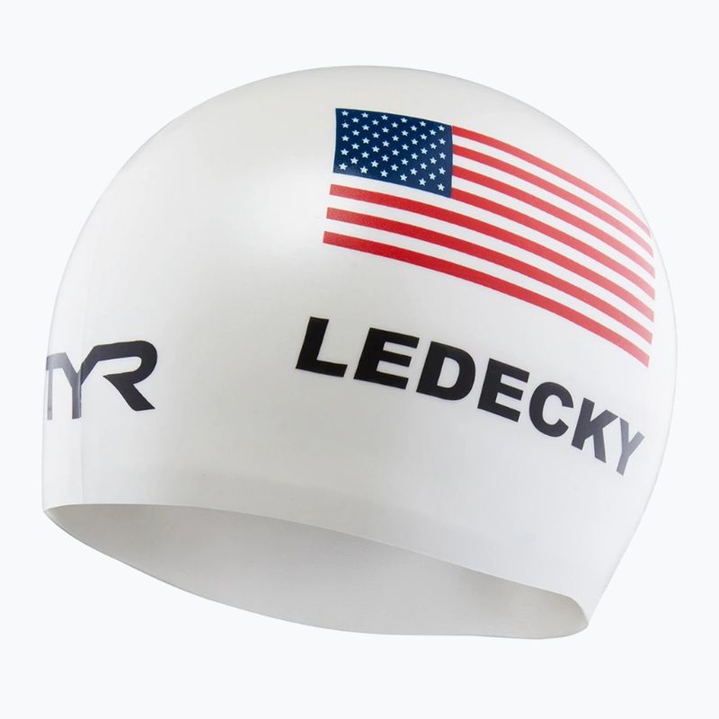 TYR Ledecky szilikon úszósapka fehér 3