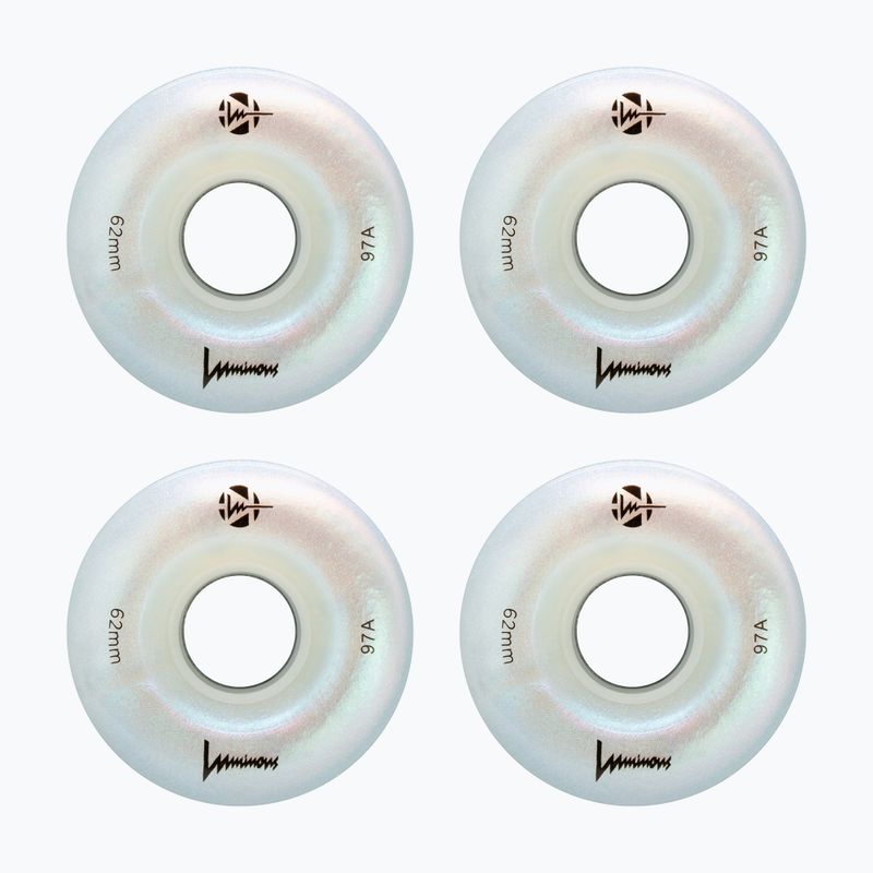 Görkorcsolya kerekek FR Skates Luminous Led Quad Wheel 62mm/97A X4 white pearl 2