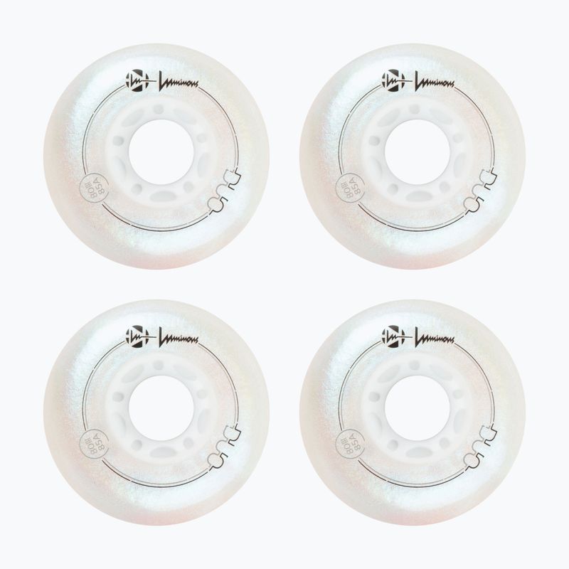 Görkorcsolya kerekek Luminous Led Wheels Duo 80mm/85A X4 white/pearl 2