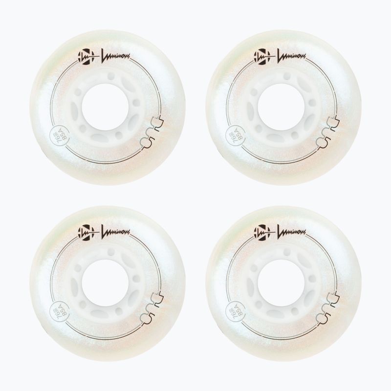 Görkorcsolya kerekek Luminous Led Wheels Duo 76mm/85A X4 white/pearl 2