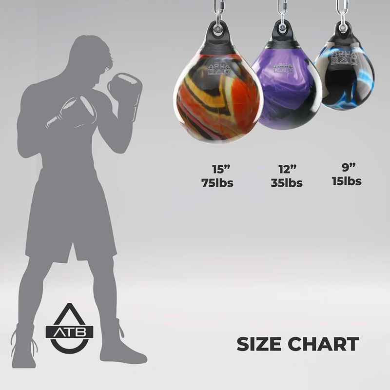 Boxing pear Aqua edzőzsák Energy boxzsák 15" fekete/ezüst 8
