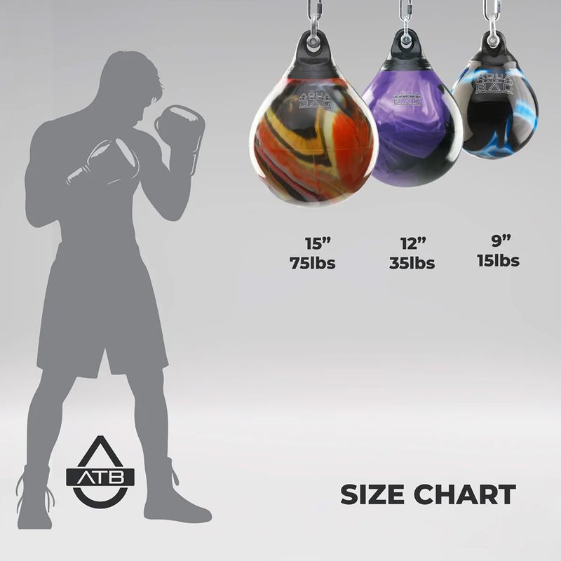 Bokszkörte Aqua edzőzsák Energy boxzsák 15" narancssárga 4