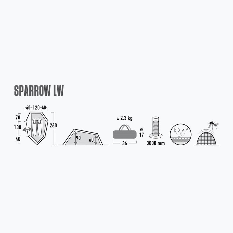 2 személyes sátor High Peak Sparrow LW zöld 10187 8