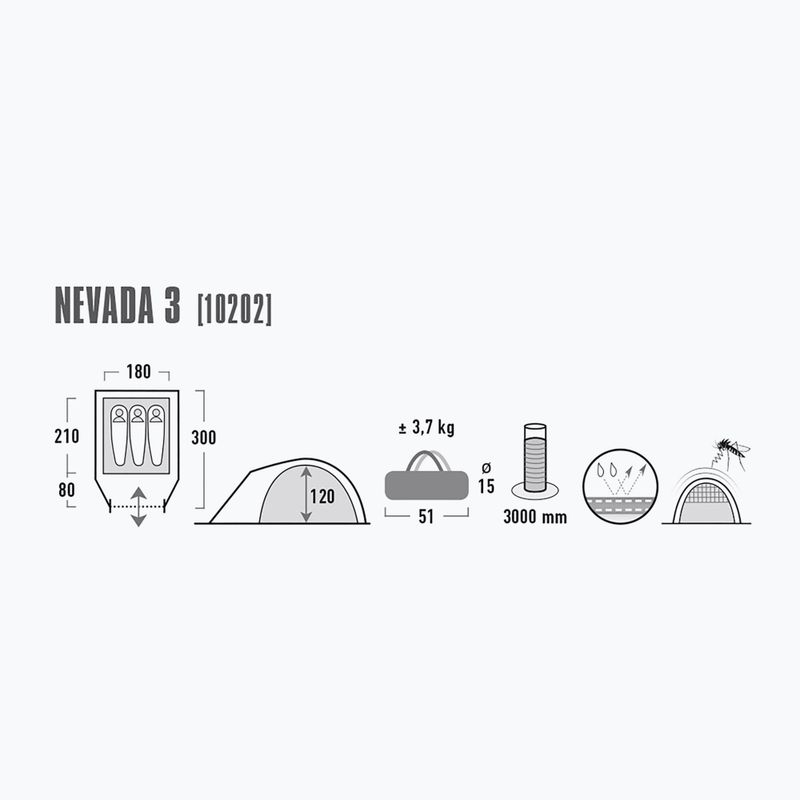 3 személyes kemping sátor High Peak Nevada szürke 10202 2