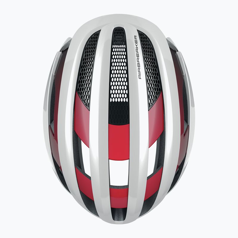 ABUS AirBreaker fehér-piros kerékpáros sisak 86836 9