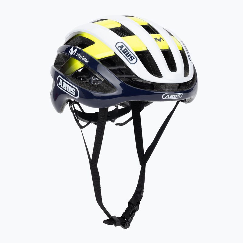 ABUS AirBreaker Movistar Team 24 navy/sárga/fehér kerékpáros sisak