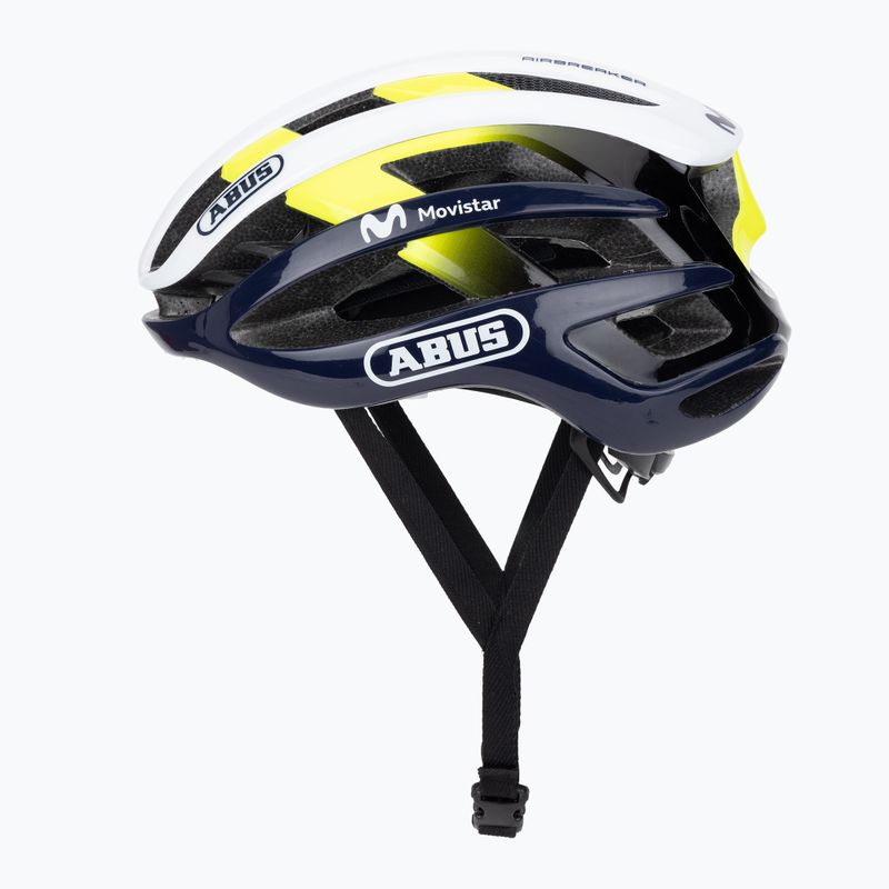 ABUS AirBreaker Movistar Team 24 navy/sárga/fehér kerékpáros sisak 3