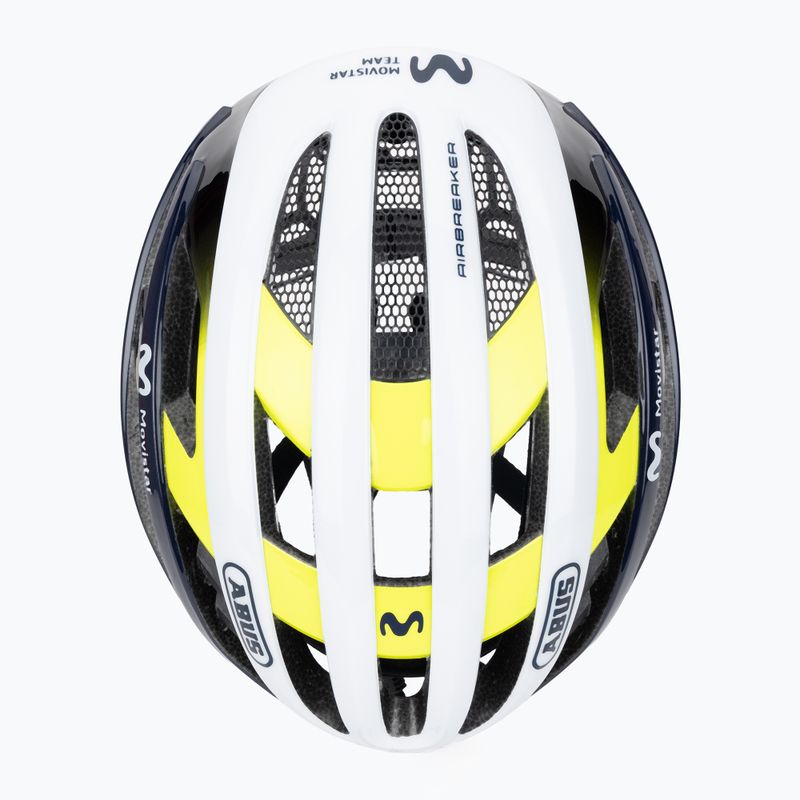 ABUS AirBreaker Movistar Team 24 navy/sárga/fehér kerékpáros sisak 6