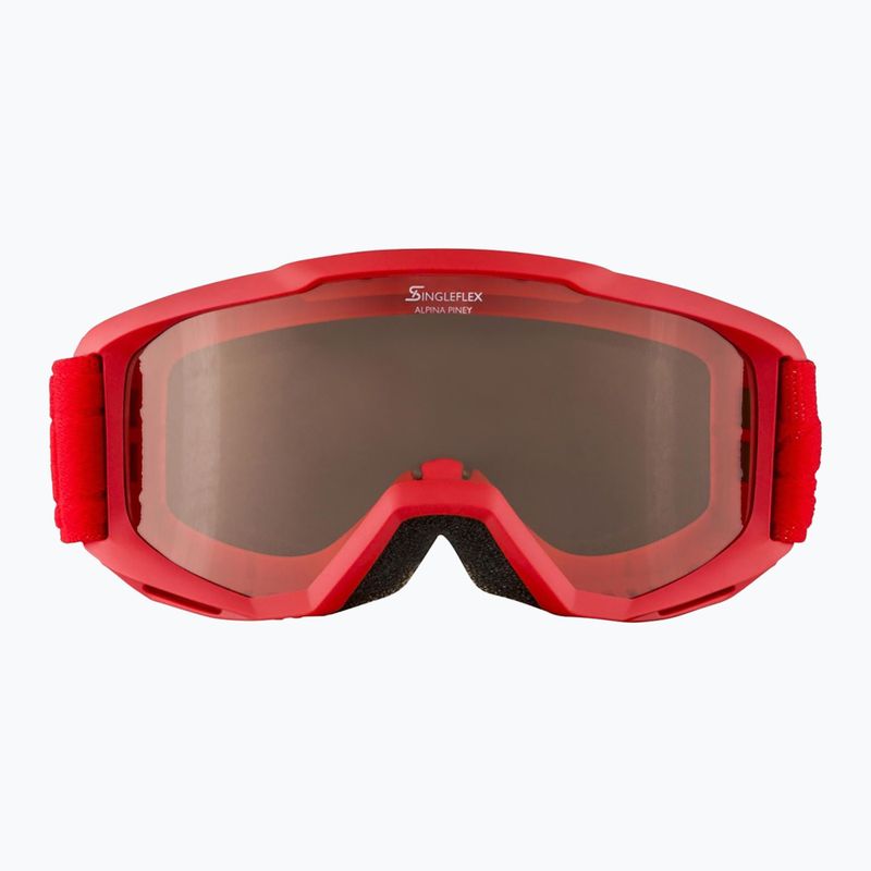 Gyermek síszemüveg Alpina Piney red matt/orange 7