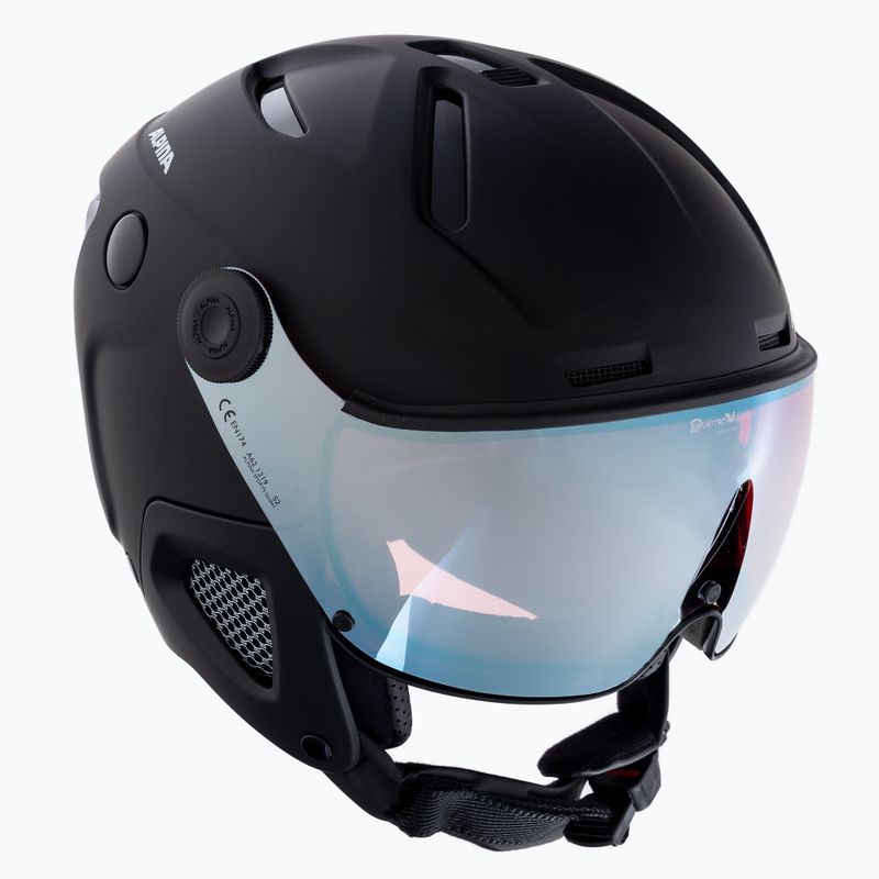 Sí sisak Alpina Attelas Visor QVM black matt/silver