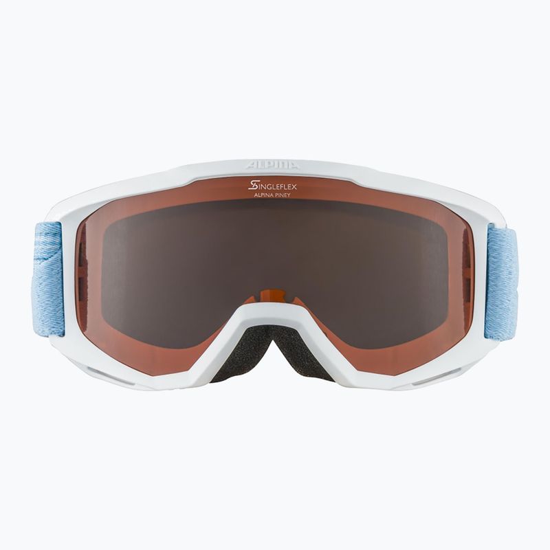 Gyermek síszemüveg Alpina Piney white/skyblue matt/orange 8