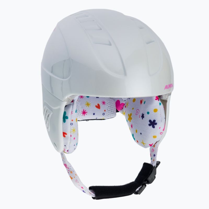 Gyermek síbukósisakok Alpina Carat white/deco