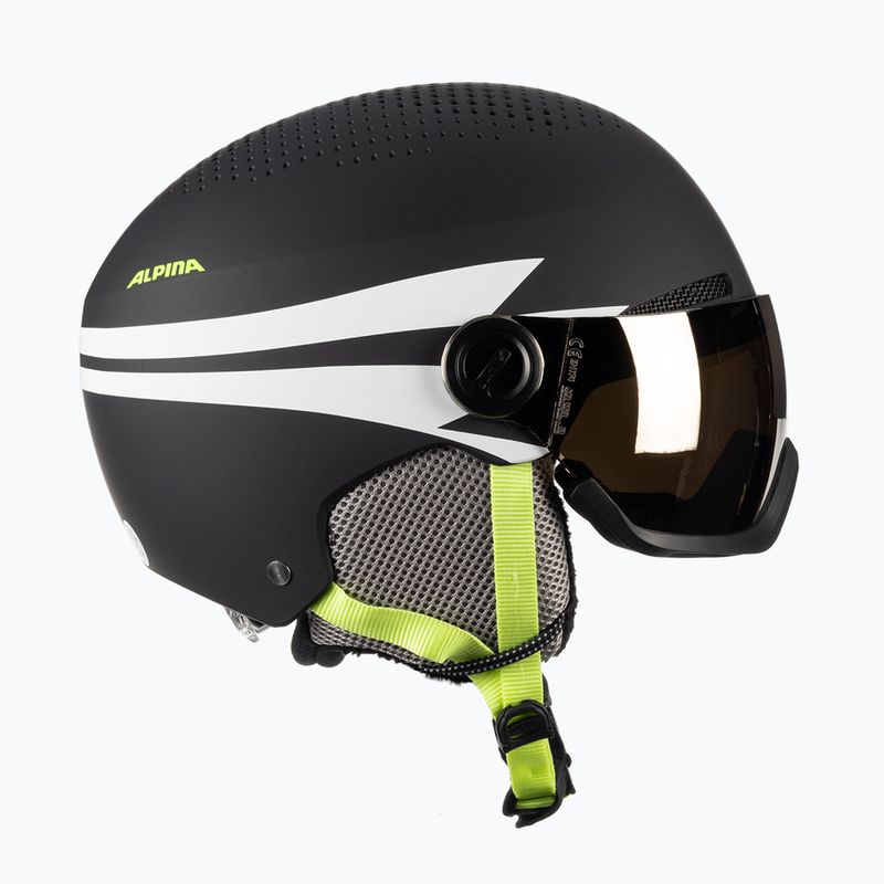 Gyermek síbukósisakok Alpina Zupo Visor Q-Lite charcoal/neon matt 4