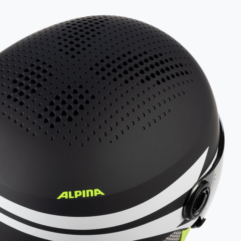 Gyermek síbukósisakok Alpina Zupo Visor Q-Lite charcoal/neon matt 7