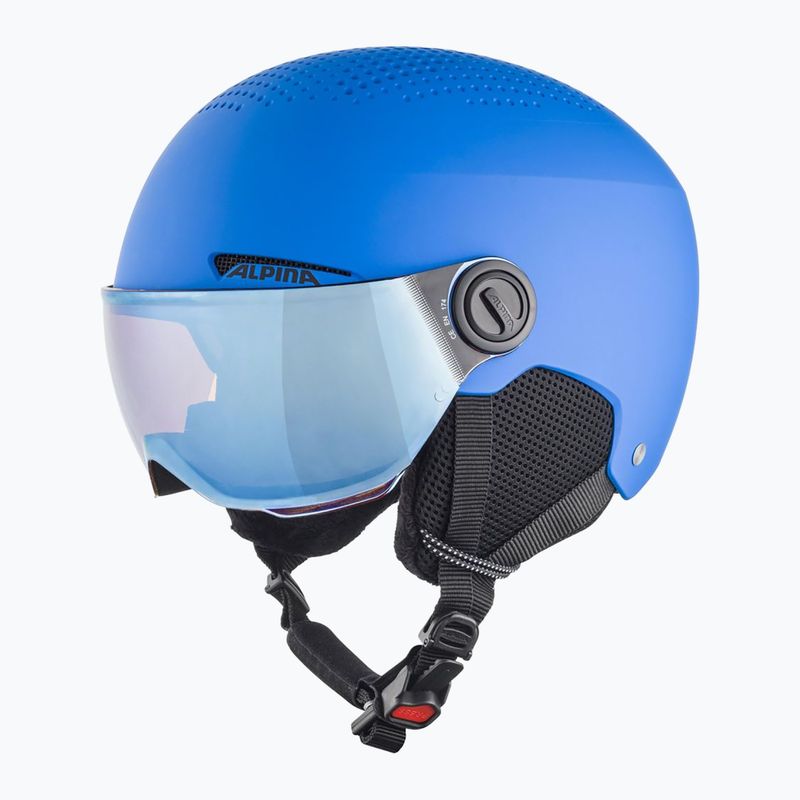 Gyermek síbukósisakok Alpina Zupo Visor Q-Lite blue matt 9