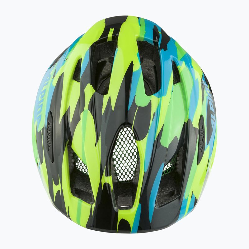 Alpina Pico gyermek kerékpáros sisak neonzöld/ kék fényes 3