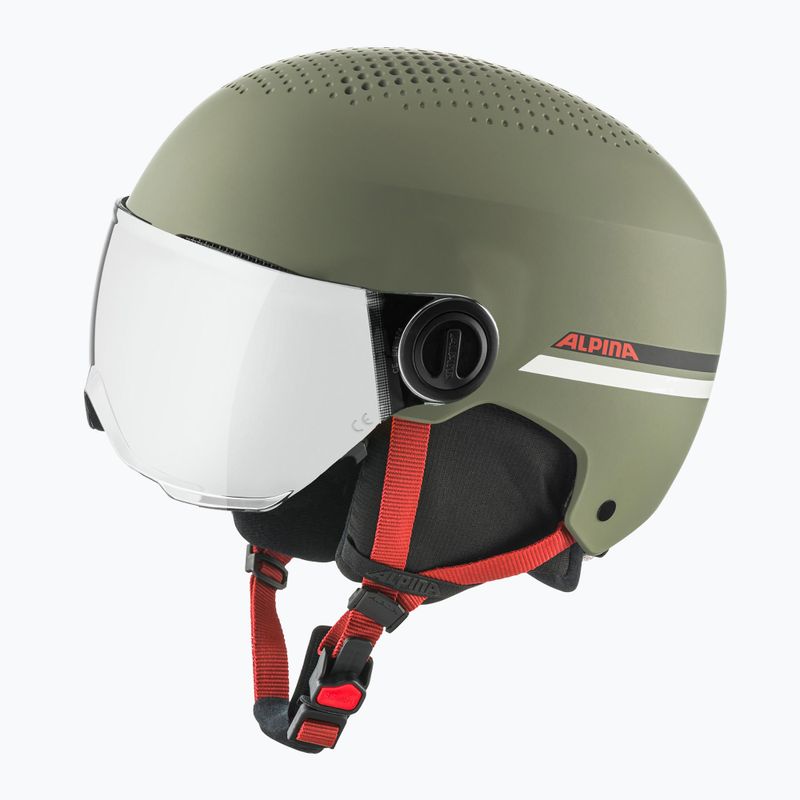 Gyerek sísisak Alpina Zupo Visor Q-Lite olive/ red matt