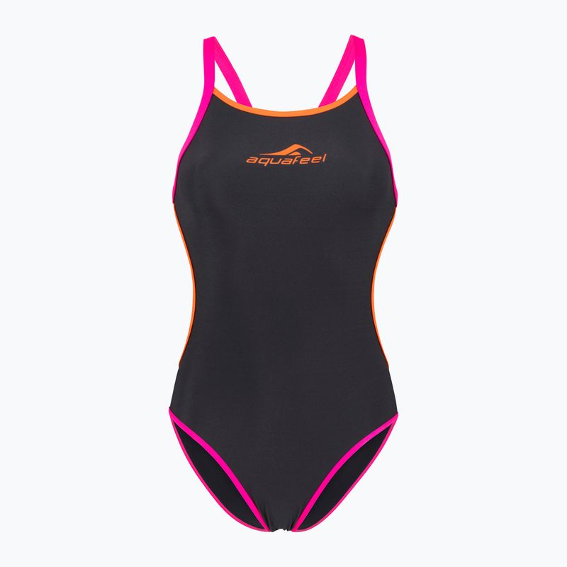 Női egyrészes fürdőruha aquaFeel Training V-Back szürke / füst