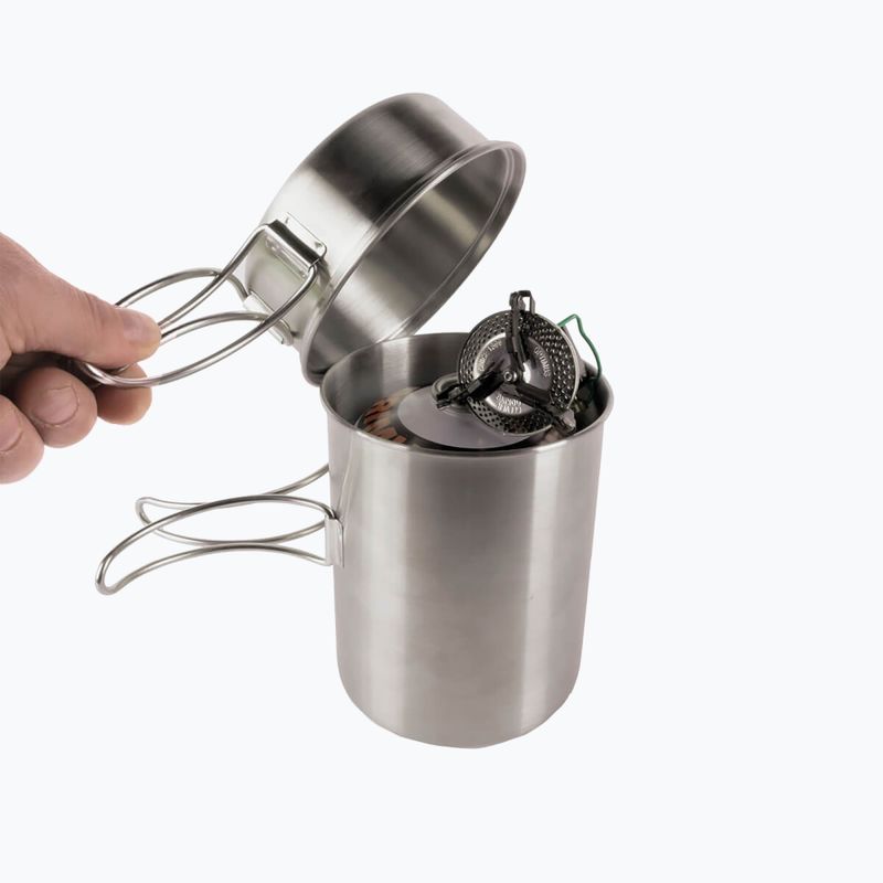 Tatonka Fogantyús bögre 600 ml-es acél utazási készlet 8