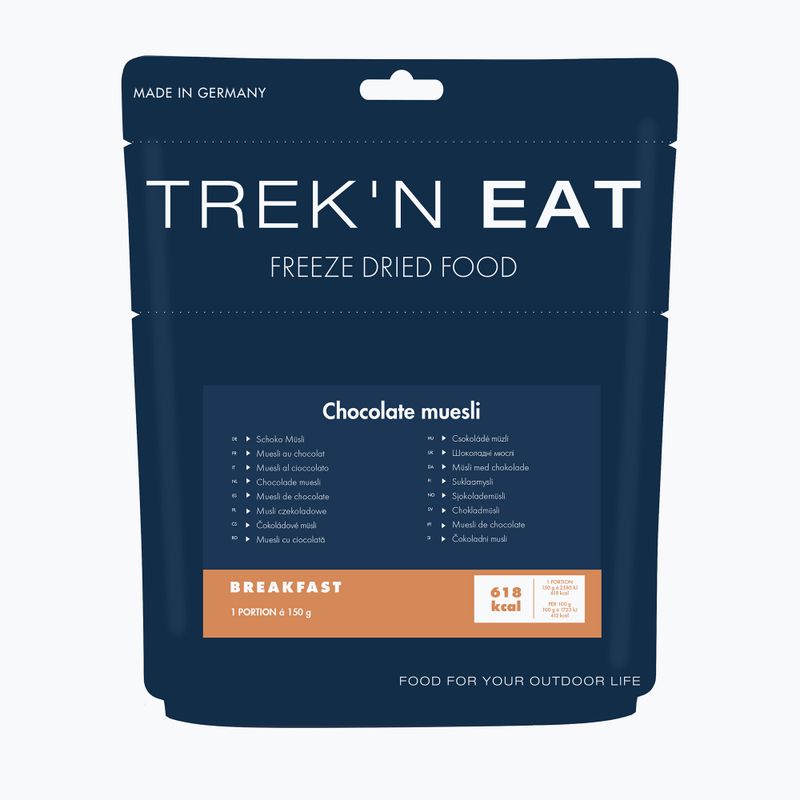 Fagyasztva szárított élelmiszer Trek'n Eat Whole grain muesli with chocolate 150 g