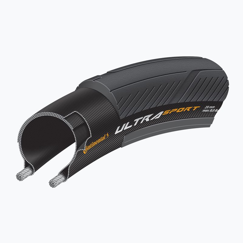 Continental Ultra Sport III kerékpár gumiabroncs 700 x 28C fekete 5