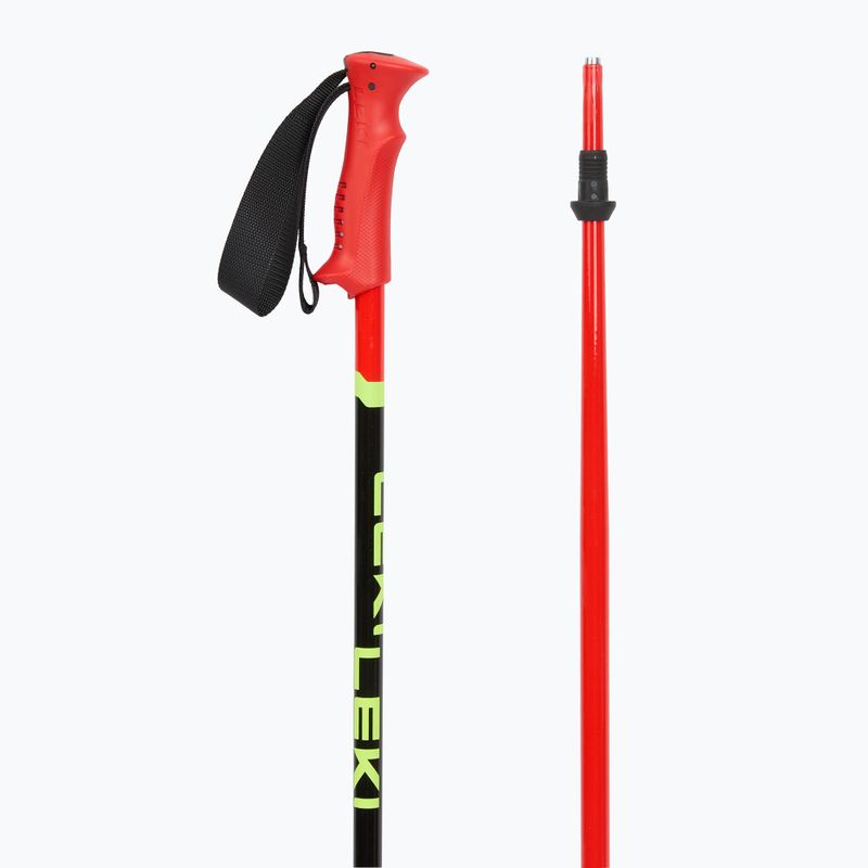 Gyerek síbot LEKI Racing bright red/ black/ neon yellow 3
