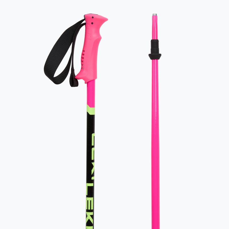 Gyerek síbot LEKI Racing neon pink/ black/ neon yellow 3