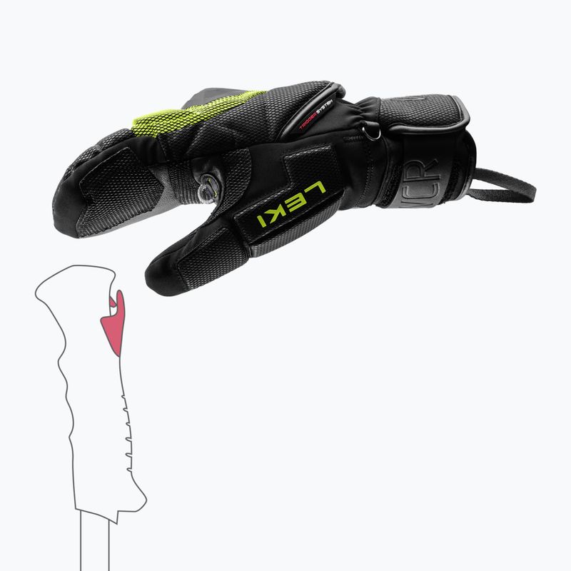 Férfi síkesztyűk LEKI WCR Coach 3D Mitt black/ice lemon 8