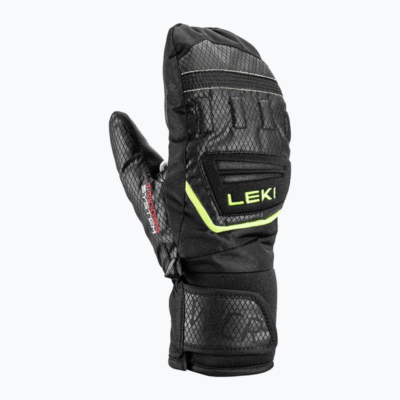 Gyerek síkesztyű LEKI WCR Team 3D Junior Mitt black/ ice lemon 8