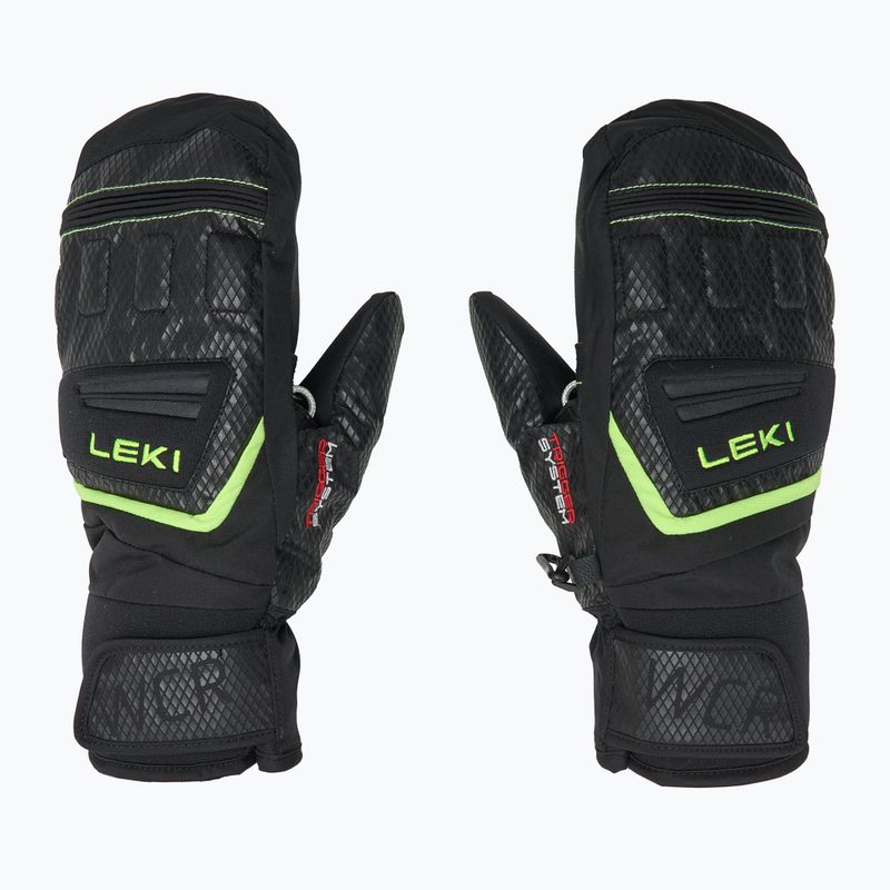 Gyerek síkesztyű LEKI WCR Team 3D Junior Mitt black/ ice lemon 4
