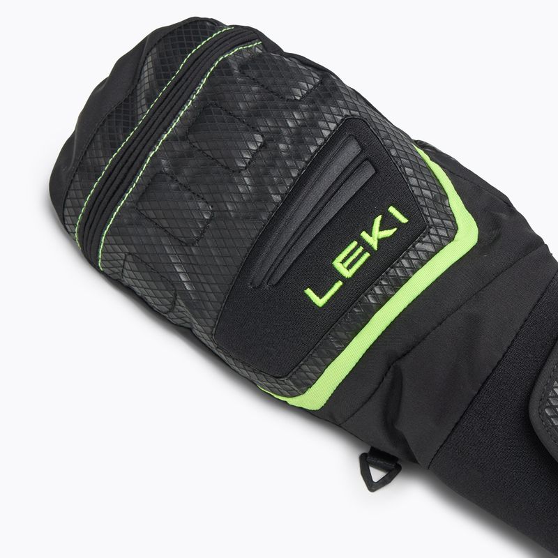 Gyerek síkesztyű LEKI WCR Team 3D Junior Mitt black/ ice lemon 5