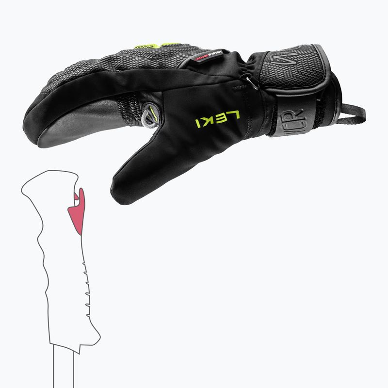 Gyerek síkesztyű LEKI WCR C-Tech 3D Junior Mitt black/ice lemon 6