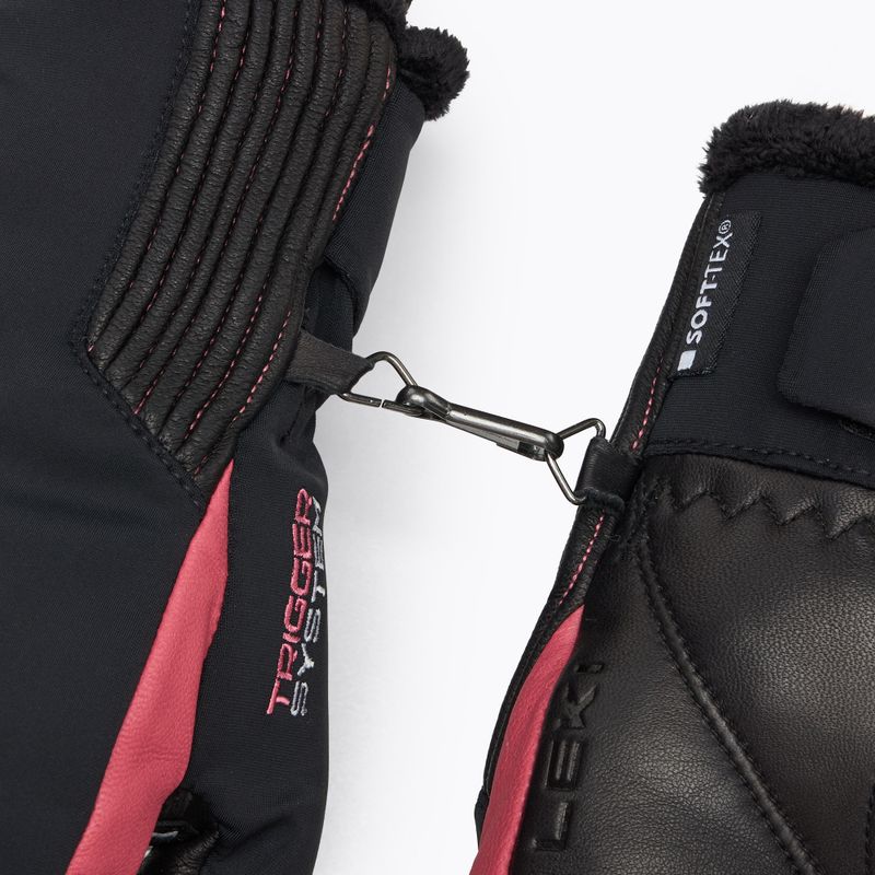 Női síkesztyű LEKI Vallarta 3D Mitt black/ rose 6