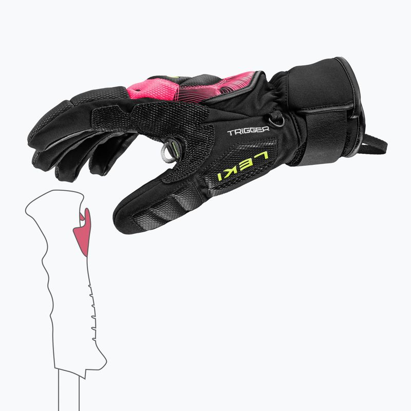 Síkesztyűk LEKI WCR Core TR black/neon pink/neon yellow 6