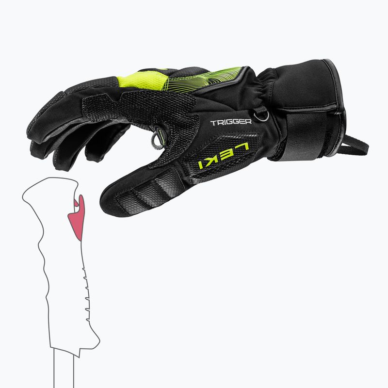 Síkesztyűk LEKI WCR Core TR black/neon yellow 5