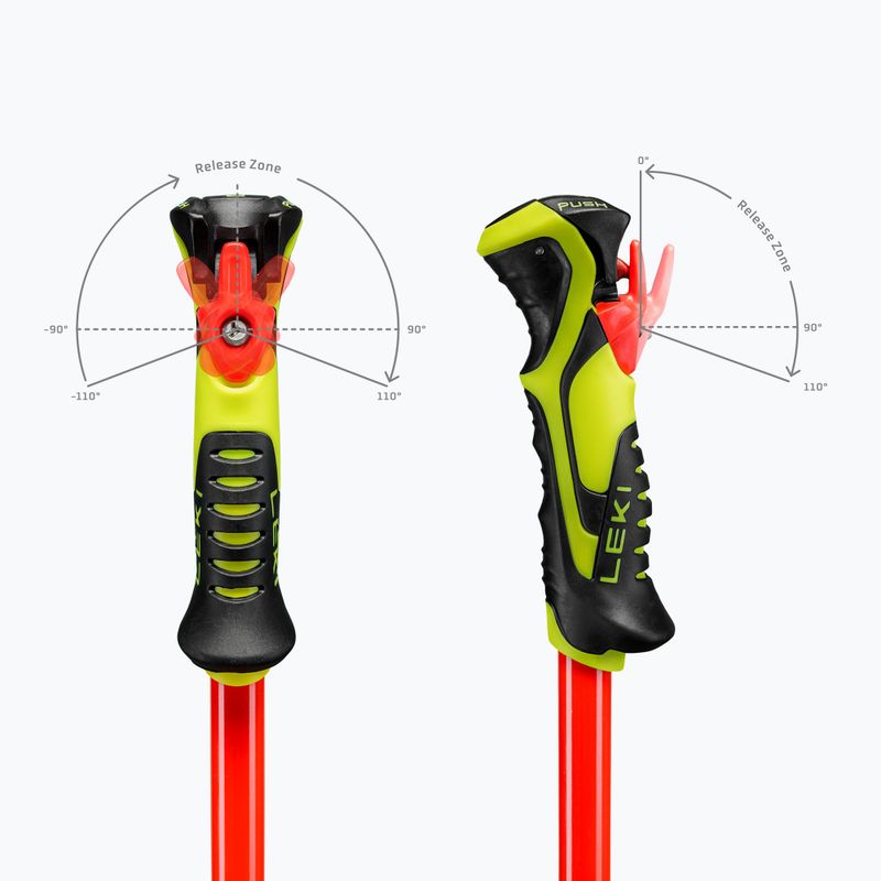 Gyermek síbotok LEKI WCR Evo Lite SL TR bright red/black/neon yellow 7