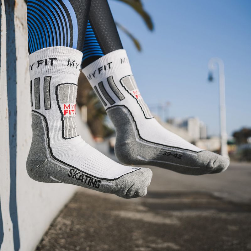 Powerslide MyFit görkorcsolya zokni fehér/szürke 900988 7