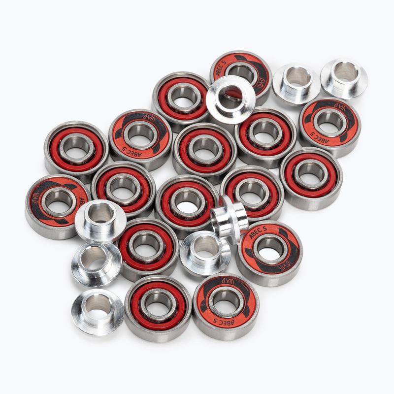 Powerslide PS One Spacer/Bearings 8-Pack 8 db-os görkorcsolya kerekek piros 905302 3