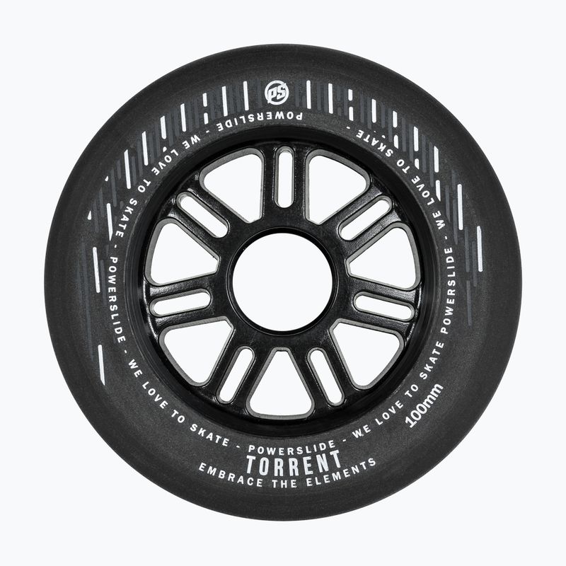 Powerslide Torrent Rain 100 mm/84A görkorcsolya kerekek 4 db fekete.