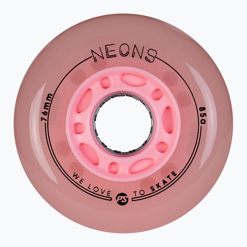 Görkorcsolya kerekek Powerslide Neons LED 76 mm/85A 4 pcs. rose