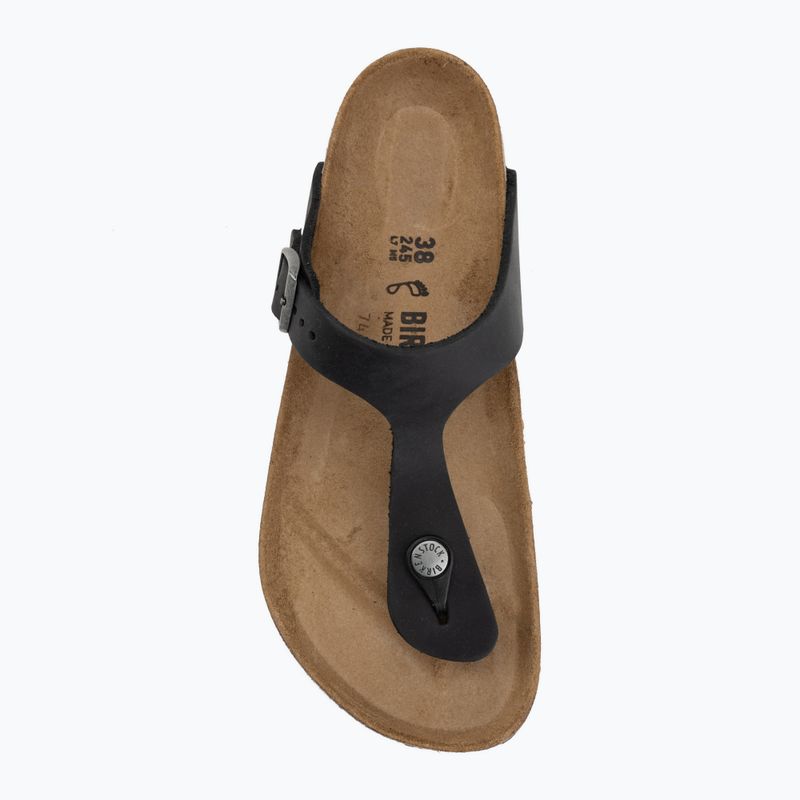 Papucsok BIRKENSTOCK Gizeh Oiled Leather black 5