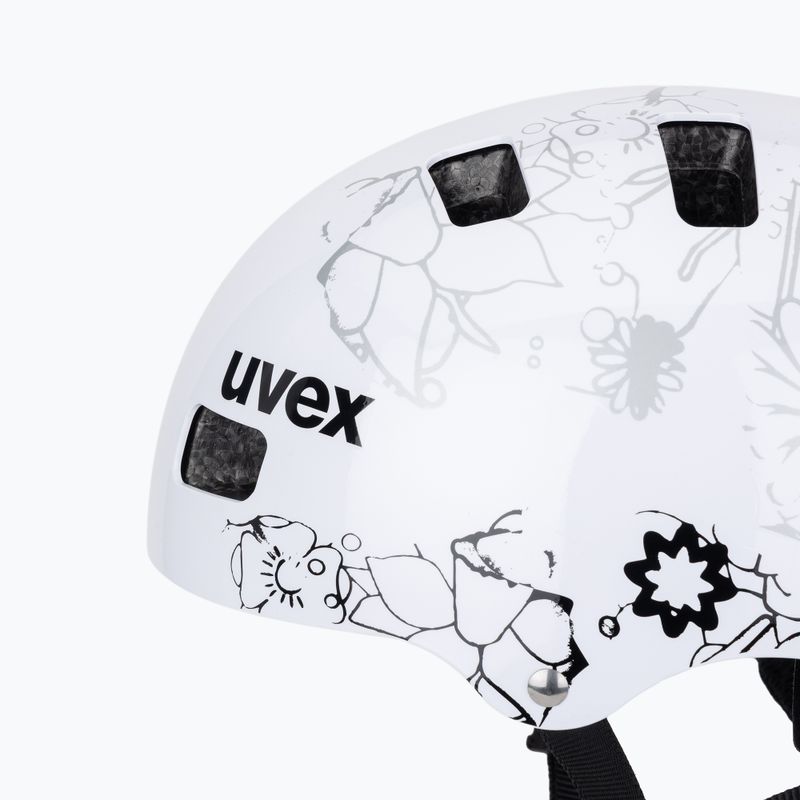 Gyermek sisak UVEX Kid 3 white flower/black 7