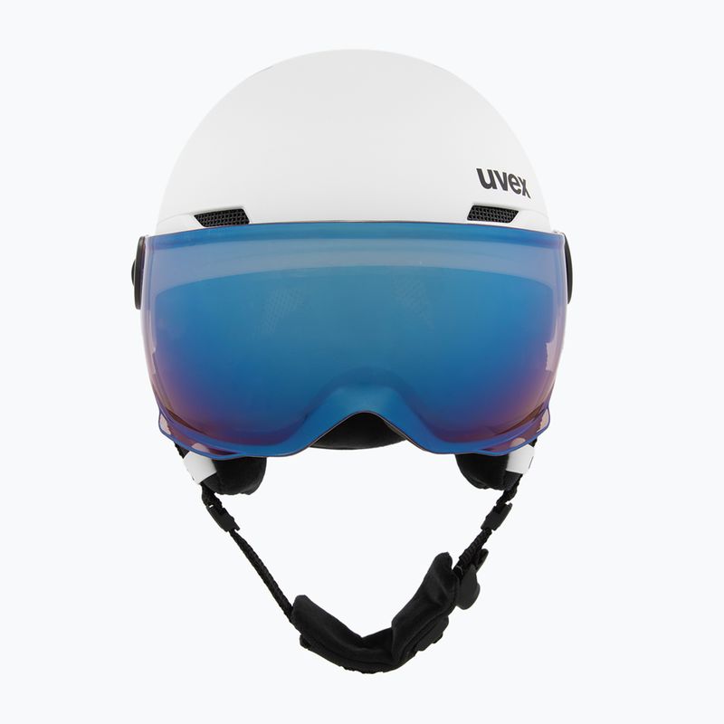 Gyerek sísisak UVEX Rocket Visor Jr white/black matte/mirror blue/smoke 2
