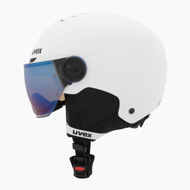 Gyerek sísisak UVEX Rocket Visor Jr white/black matte/mirror blue/smoke 3