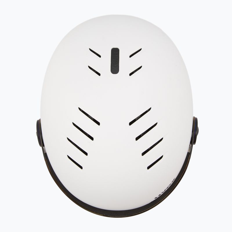 Gyerek sísisak UVEX Rocket Visor Jr white/black matte/mirror blue/smoke 6