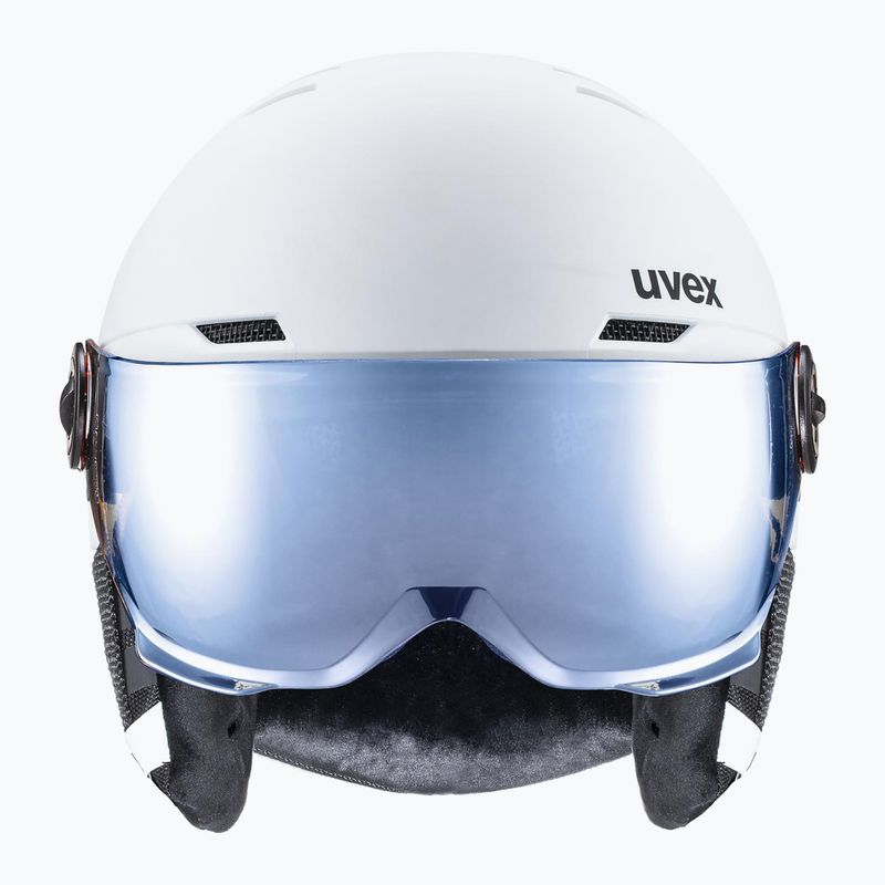 Gyerek sísisak UVEX Rocket Visor Jr white/black matte/mirror blue/smoke 2